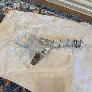 Oneida Silver and Clear Glass Floral Accent